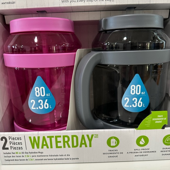 Reduce water day 80 oz. All day hydration w/tracks and straw. NWT. 2 piece. - Picture 6 of 6